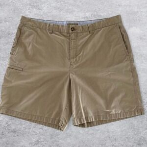 LL Bean Mens Classic Fit Khaki Chino Shorts Tan Cotton Size 42